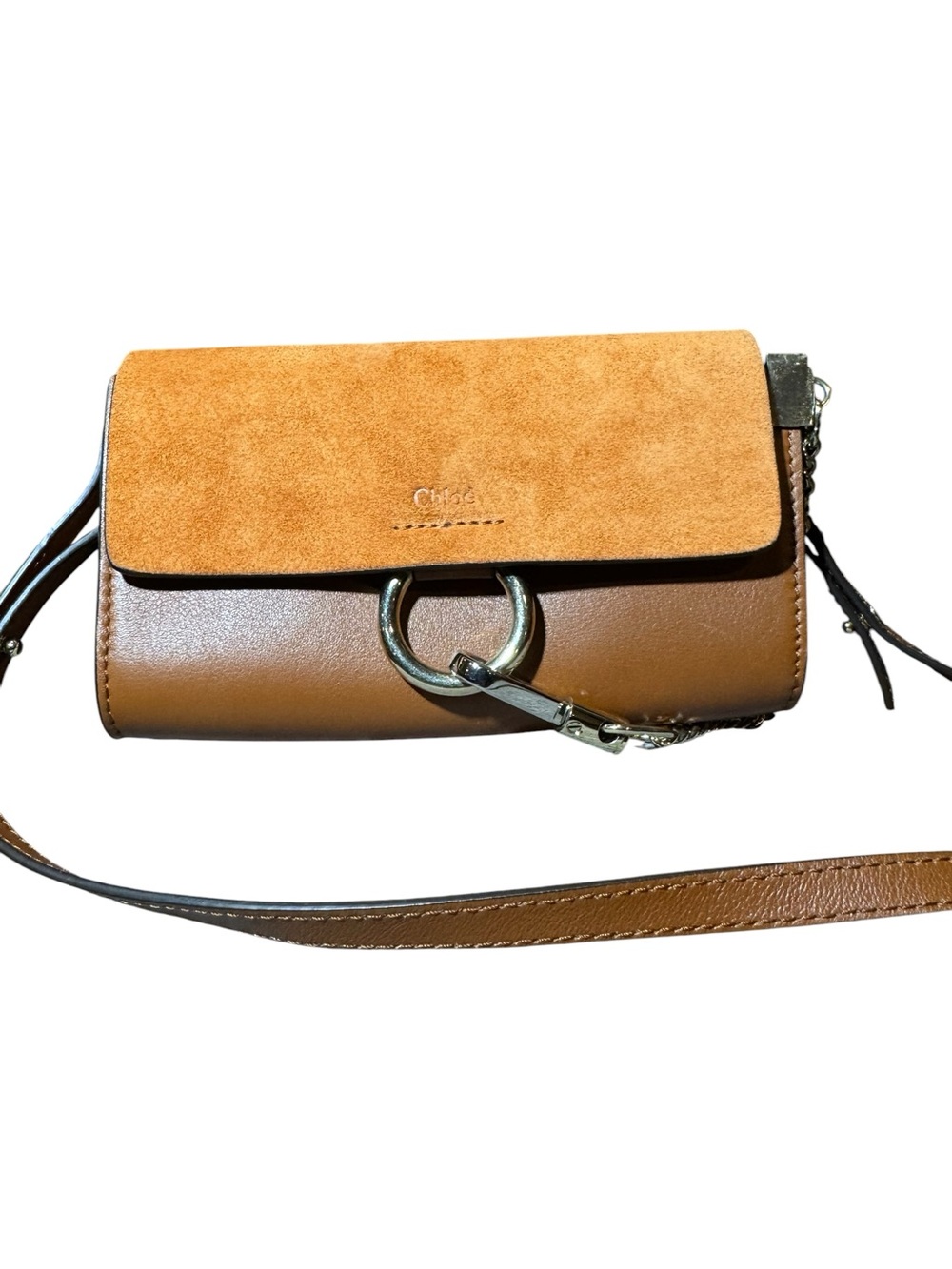 NWOT Chloe Tobacco Tan Suede & Leather Mini Faye Crossbody Bag Ex+ Auth